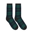 thumbnail image 4 of Women's Men's Deep Blue & Green Plaid Colorful Novelty Pattern Crew Athletic Socks, 4 of 7