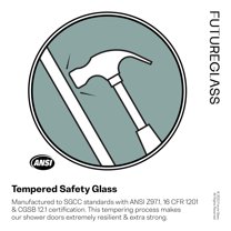 Glass Warehouse  68 in. - 72 in. x 60in. Frameless Bath Tub Sliding Shower Door Satin Brass Satin