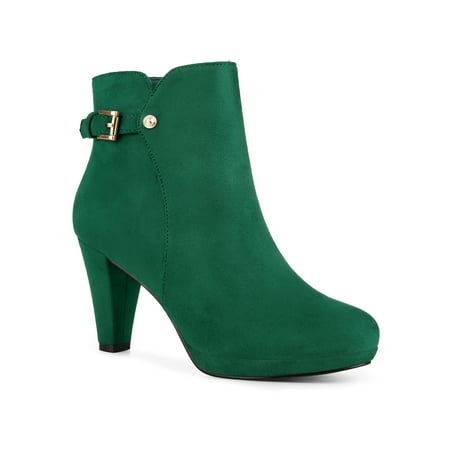

Allegra K Women s Platform Side Zipper Block Heel Ankle Boots