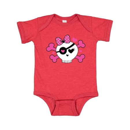 

Inktastic Girl Pirate Skull Valentine Gift Baby Girl Bodysuit