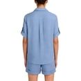thumbnail image 4 of Short Sets For Women 2 Piece Summer Short Sleeve Shirt and Shorts Fashion Set Vacation Beach Outfits Blue 2XL, 4 of 7