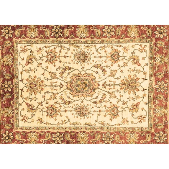 Ahgly Company Indoor Rectangle Abstract Brown Modern Area Rugs, 2' x 4'