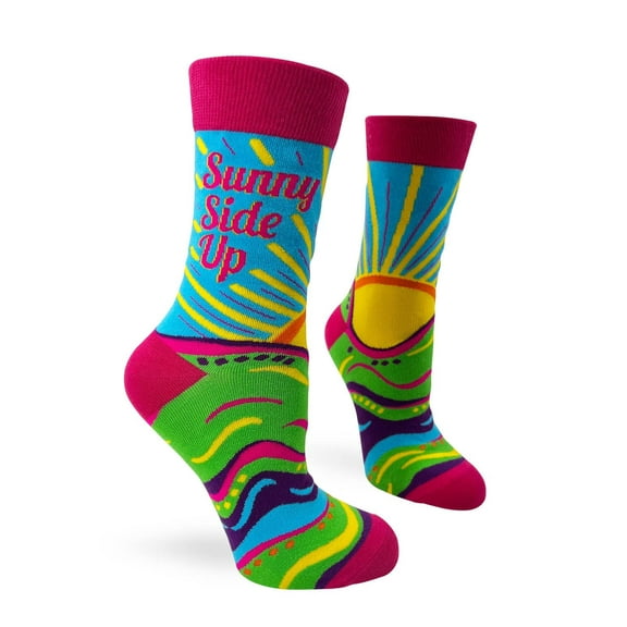 Fabdaz Sunny Side Up Women's Positive Message Socks with Suns