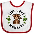 thumbnail image 3 of Inktastic Live Love Monkeys Boys or Girls Baby Bib, 3 of 4