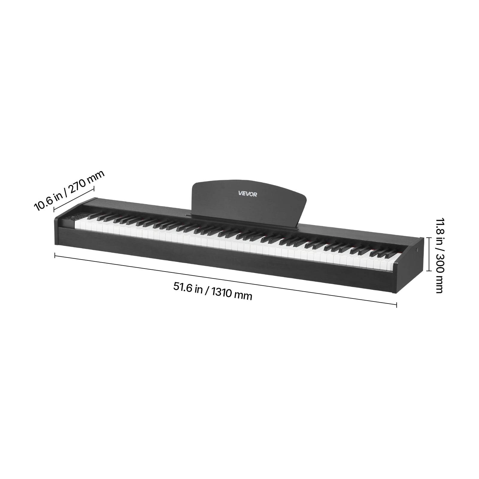 VEVOR Weighted Digital Piano, 88 Keys Fully Weighted, Electric Piano Dual Keyboard & Speakers, with Sustain Pedal, Recording Function, 238 Tones, Wireless Connection, for Beginners, Without Stand