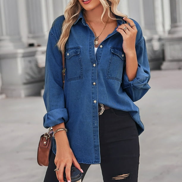Camisa vaquera larga mujer sale