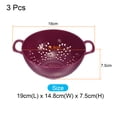 thumbnail image 2 of Uxcell Mini Colander Rice Drain Basket Bowl Fruit Washing Bowl Drain Basket with Handle-Purple(3PCS), 2 of 5