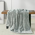 thumbnail image 4 of Home Soft Things Herringbone Faux Fur Throw - Silver - 50" x 60", 4 of 9