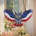 thumbnail image 3 of Colorful Acrylic Owl Window Decor Pendant - Patriotic Red White Blue Indoor & Outdoor Garden Accent, Decorative Gift for Home, Terrace & Garden Lovers, 3 of 5