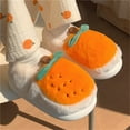 thumbnail image 2 of lnmuld Kids Slippers Girls Winter Slippers Soft Sole Non Indoor Cozy Home Comfort Cute Orange Design Warm Slippers for Teen Girls Slippers for Kids Size:, 2 of 7