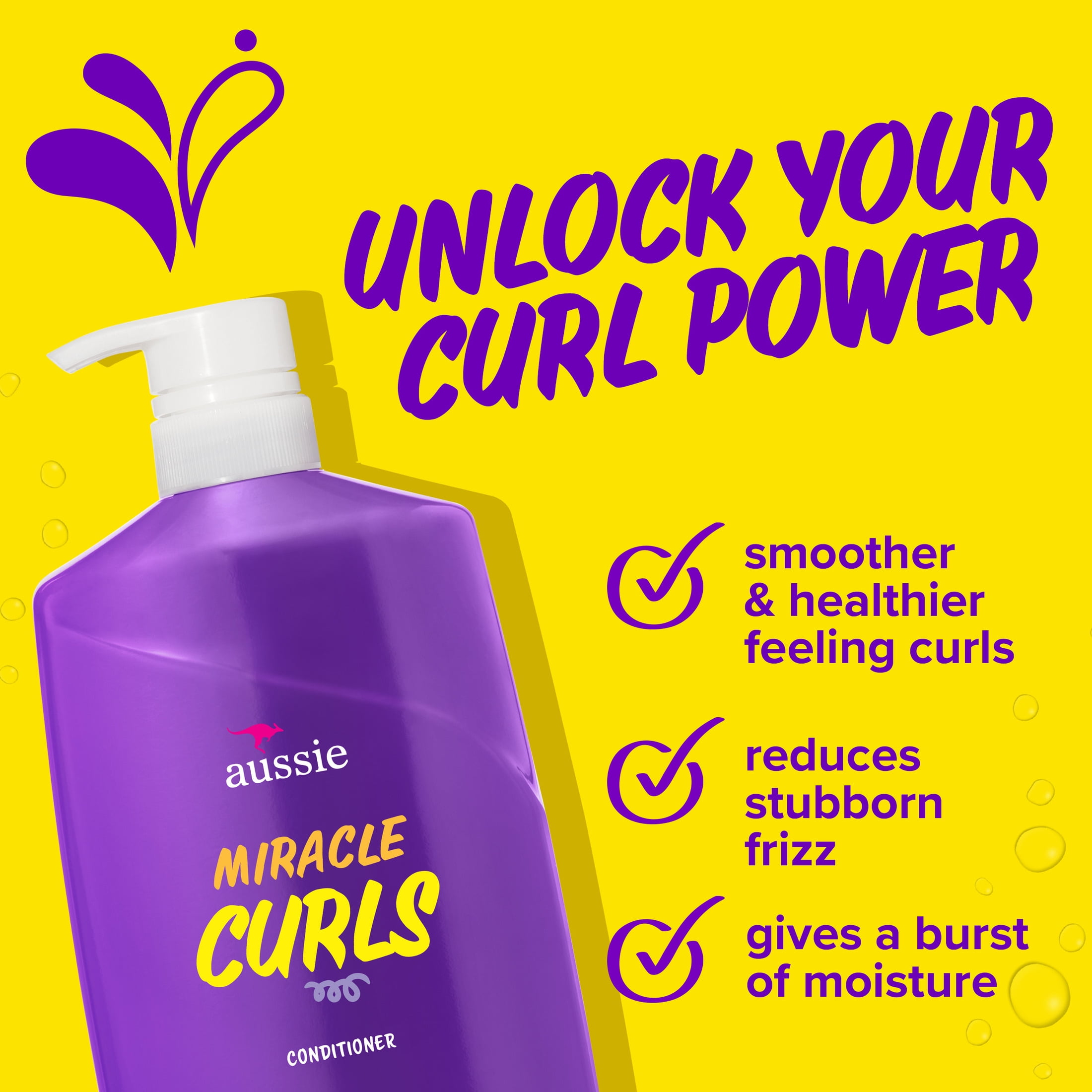 Aussie Miracle Curls Conditioner with Coconut Oil, Paraben Free, 26.2 fl oz