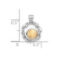 thumbnail image 2 of 925 Sterling Silver Rhodium Plated Polished Round Opal Pendant Necklace 16x12.4mm Wide 5.1mm Thick Pendant for Women, 2 of 2
