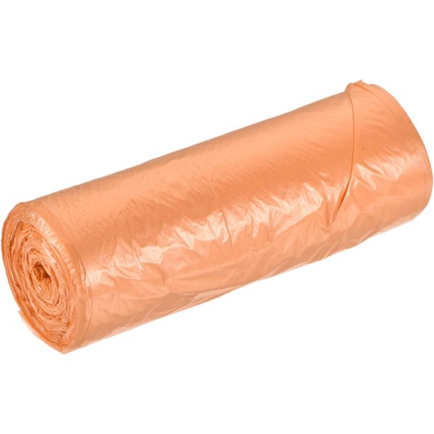 Bolsas de basura pequeñas de 2 a 4 galones para cesta de basura para cocina, oficina, baño, recámara, naranja, 20 unidades por rollo