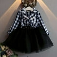 thumbnail image 4 of XIMIN Little Girl Dresses Black and White Plaid Buffalo Tutu Dress Tutu Skirt Long Sleeved Outfit Girls Ballet Party Princess Formal Outfit Baby Clothes, 4 of 8