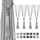 thumbnail image 1 of lly 2-pack Långa Tofs Gardinomtag Handgjorda Flätade Rep Knyt Draperi Ombindningar Europeisk Stil Dekorativa Gardinhållare för Hem & Kontor Vind Gray, 1 of 5
