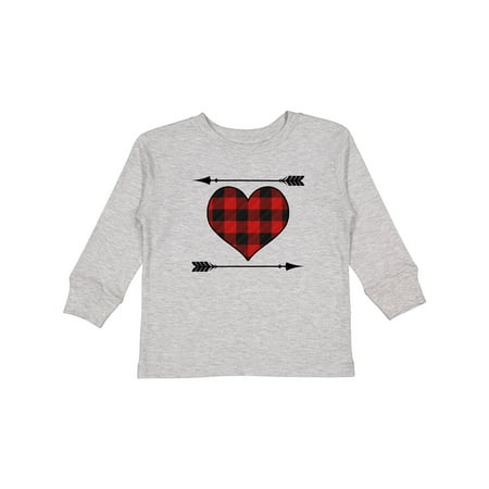 

Inktastic Buffalo Plaid Valentines Day Heart Gift Toddler Boy or Toddler Girl Long Sleeve T-Shirt