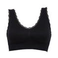 thumbnail image 1 of Zonghan Women Sports Summer Bra Padded Bra Lace Crop Top Stretch Fitness Gym Yoga Outdoor Athletic Vest Black L, 1 of 11