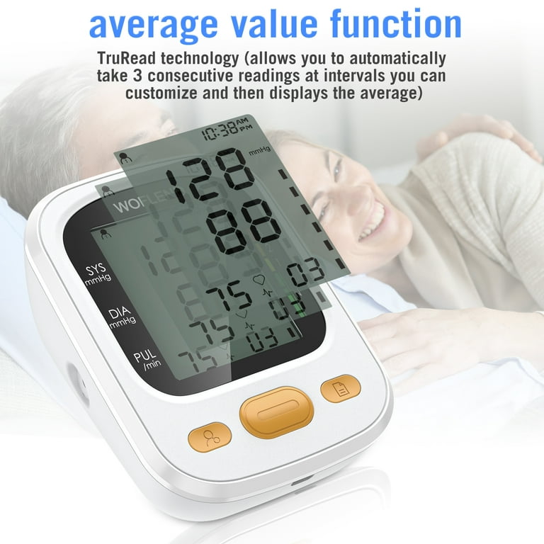 Blood Pressure Monitor Automatic Large LCD Display Adjustable Wrist Cuff  Automatic Dual 99 Reading Memory Automatic Digital BP Machine for Home Use