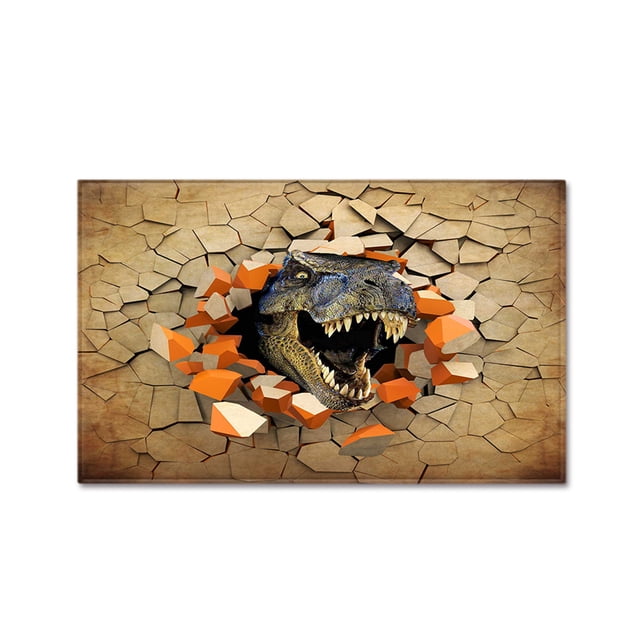 Alfombra suave con diseño 3D de dinosaurios, ideal para interiores en dormitorios, salas y pasillos, disponible en tamaño 50x80 cm, estilo 1.