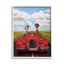Stupell Industries Ostrich Couple Geezers Convertible Painting White Framed Art Print Wall Art, Design by Lucia Heffernan