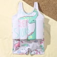 thumbnail image 5 of BULLPIANO Girl Boy One Piece Floatation Swimsuit Buoyancy Swimwear Kid Float Bathing Suit Life Jacket Swim Vest 2-9Y, 5 of 7