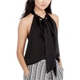 thumbnail image 2 of Rachel Roy Womens Madeline Tie-Front Knit Blouse, Black, 4, 2 of 2