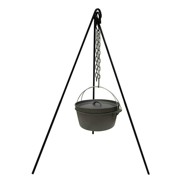Cuisiland Trípode para Acampar Fogata Cocinar Horno Holandés Trípode Parrilla Ajustable Trípode para Fogatas Al Aire Libre Cocinar Acampar, Picnic
