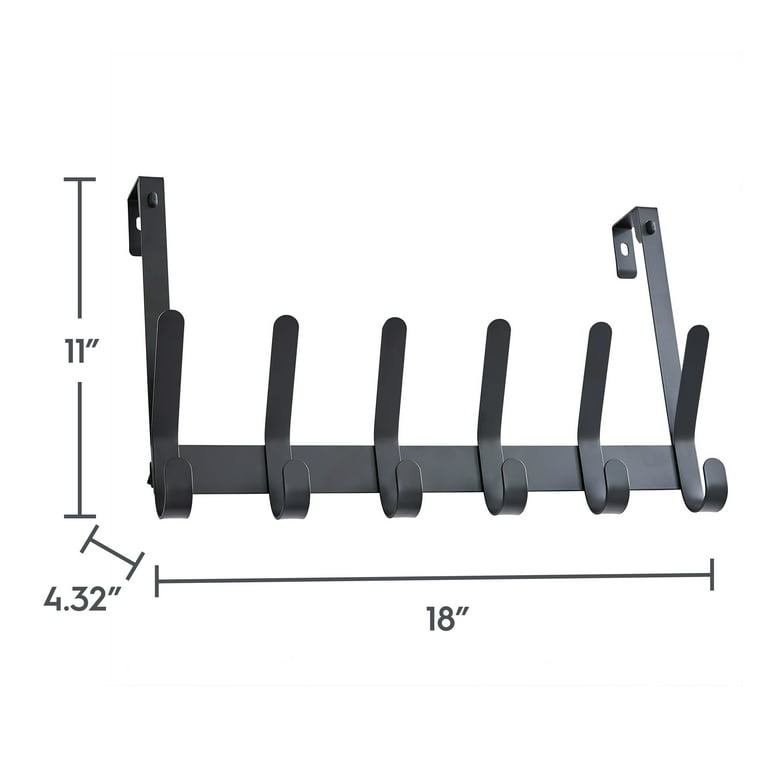 Better Homes & Gardens SnugFit Over-the-Door Hook Rack with 6