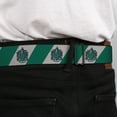 thumbnail image 4 of The Wizarding World of Harry Potter Belt, Seatbelt Buckle Belt, Slytherin Crest Diagonal Stripe Gray Green, 34 to 52 Inches, 4 of 9