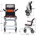 thumbnail image 4 of Lightweight & Durable Wheelchair for Mobility Support – Wide Frame Aviation Aluminum & PVC – 10-Inch Wheels – Shock Absorption – Two-Stage Brake – Comfortable Seat – Navy Blue, 4 of 5