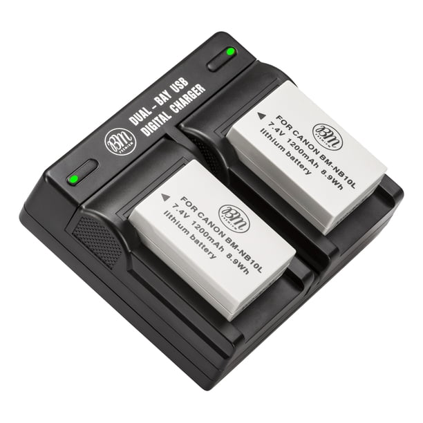BM Premium 2 Pack of NB10L Batteries and Dual Bay Charger Kit for