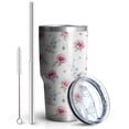 thumbnail image 2 of 30oz Pioneer Flower Floral Print Pattern Tumbler, Double Wall Vacuum Insulated Cup, BPA-Free Leak Proof Lid & Reusable Straws, Hot 12h, Cold 34h, 2 of 6