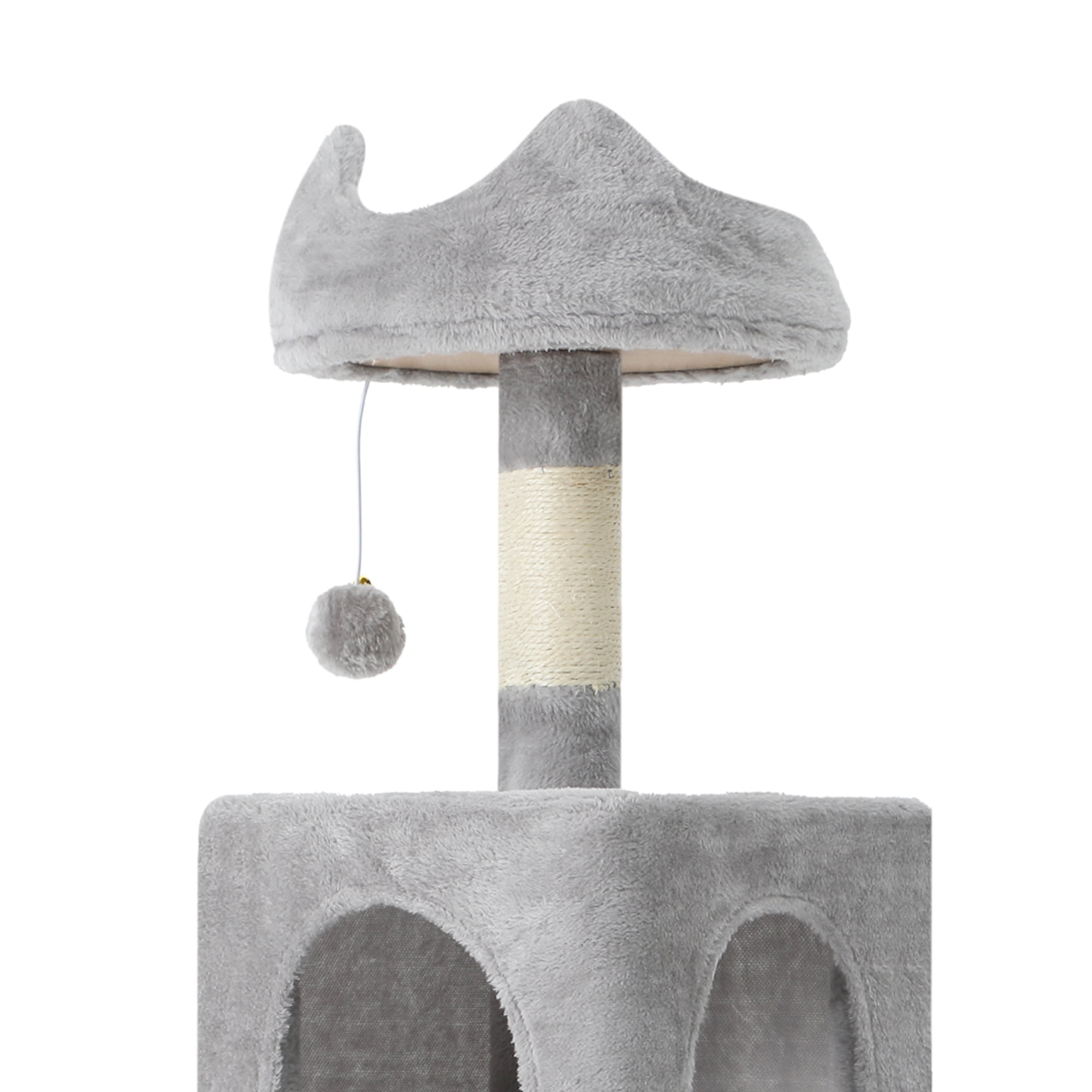 Dextrus 54" Multi-Level Cat Tree Tower with Cat Condos, Plush Top Perches, Hammocks, Sisal Scratching Post Board, Indoor Cat Activity Center,Light Gray