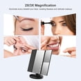 thumbnail image 3 of Lighted Makeup Mirror With 22 Led Lights, Trifold Vanity Mirror With 3x/2x/10x Magnification(black)，SEBNEEI, 3 of 5