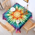 thumbnail image 2 of Rainbow Tie Dye Mandala Pattern Square Tablecloth,Waterproof Square Table Cover,Wipeable Spillproof Washable Table Cover for Home Kitchen Party Decor 60"x60"(152x152cm), 2 of 6