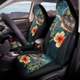 thumbnail image 4 of Uourmeti Polyester Automotive Seat Covers with Sea Turtle Plumeria, 2 Piece Washable Auto Interior Accessories for Men and Women Trucks, 4 of 11