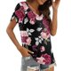 thumbnail image 4 of Camiseta de verano para mujer, colección con estampado de cuello en V, manga corta, blusas, camisetas Pompotops hkajfhjk467982, 4 of 5