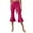 Hot Pink, variant on Ohufall Womens Capris Plus Size Summer Yoga Dance Flared Capri Leggings for Women Soft Elastic Waist Pull on Stretch Pant