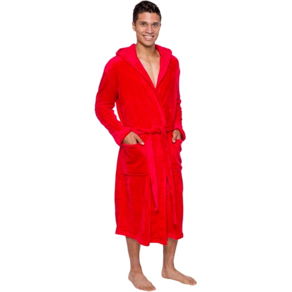 Ross Michaels - Men's Plush Luxury Hooded Bathrobe - 2X Large/3X Large, Midnight Blue