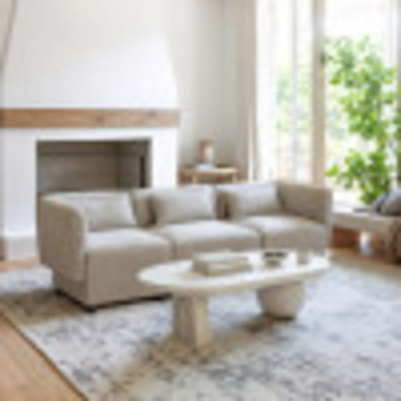 Simu Middle Chair Dune Greige Sectional, Modern Style, Elm wood leg, Elm Wood, Indoor Living