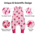 thumbnail image 2 of Toddler Sleep Sack with feet 12-24 Months, 0.5 TOG Lightweight Summer 100% Cotton Breathable Wearable Blanket with Legs, 3 Pack, 2-Way Zipper, 2 of 6