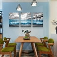 thumbnail image 3 of Black And White Beach Wall Paintings Wall Decorations For Living Room Canvas Wall Art For Bedroom Office Wall Decor Blue Ocean Sea Wave Pictures Prints Artwork Modern Home Decor 3 Piece, 3 of 6