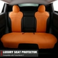 thumbnail image 2 of Ikon Motorsports Seat Cover Cushions Compatible With 2017-2023 Tesla Model 3, V2 Style Orange Suede Leather 1st 2nd Row 5-Seat Seat Cover Cushion Protectors, 2 of 9