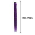 thumbnail image 3 of FSTDelivery Tail Hair Extensions 18 inch Stripe Printed Wigs Piece Synthetic Straight Clip in Hair Extensions for Daily Use, One Card Seamless, for Women, Purple, 3 of 3