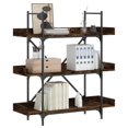 thumbnail image 1 of vidaXL Bookcase 3-Tier Smoked Oak 100x33x108.5 cm Engineered Wood, 1 of 5