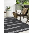 thumbnail image 3 of Unique Loom Outdoor Modern Collection Area Rug - Miranda (7' 10" Square Black and White), 3 of 10