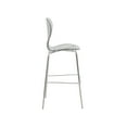 thumbnail image 6 of LeisureMod Oyster Mid-Century Modern Acrylic Barstool with Steel Frame in Chrome Finish for Kitchen and Dining Room Set of 2, Smoke, 6 of 12