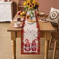thumbnail image 2 of Valentine's Day Table Runner - 72 Inch Long Red Roses Gnomes Romance Love Beige Cotton and Linen Blended Dress Scarves Farmhouse Table Runner for Kitchen Dining, Coffee Table, 13" x 72", 2 of 8