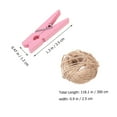 thumbnail image 6 of 100 Pcs Rope Household Wooden Clothes Pegs Photo Paper Hanging Banners Clips Clothespins Pink, 6 of 6