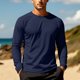thumbnail image 5 of pstuiky camisas de manga larga para hombre, Protector solar de color sólido para hombre, transpirable, de manga larga. Tops de hombre l, 5 of 9